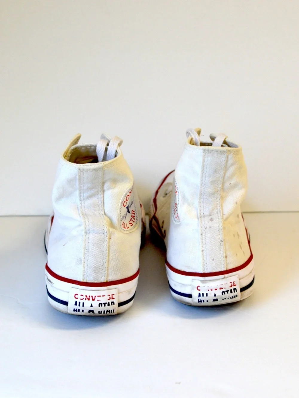 Converse All Stars white canvas chuck hi top woman size 8.5 sneaker shoes